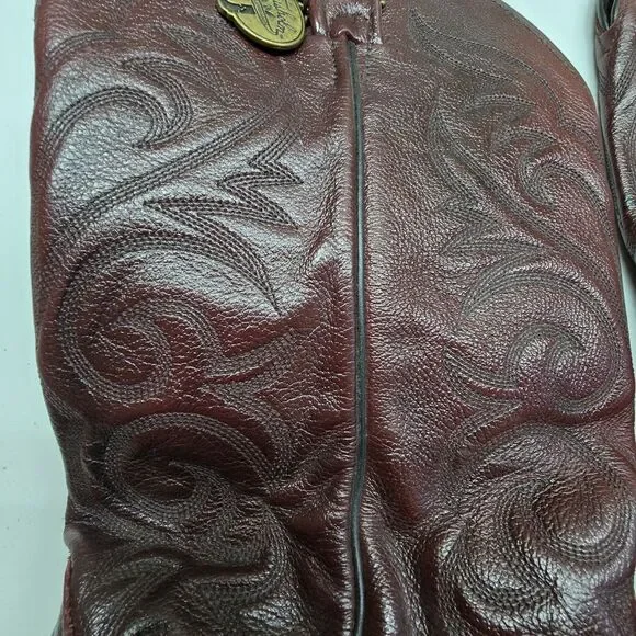 Vintage J. Chisholm Cowboy Western Boots Black Cherry Mens 12 EE 11220 USA Made - Picture 3 of 16
